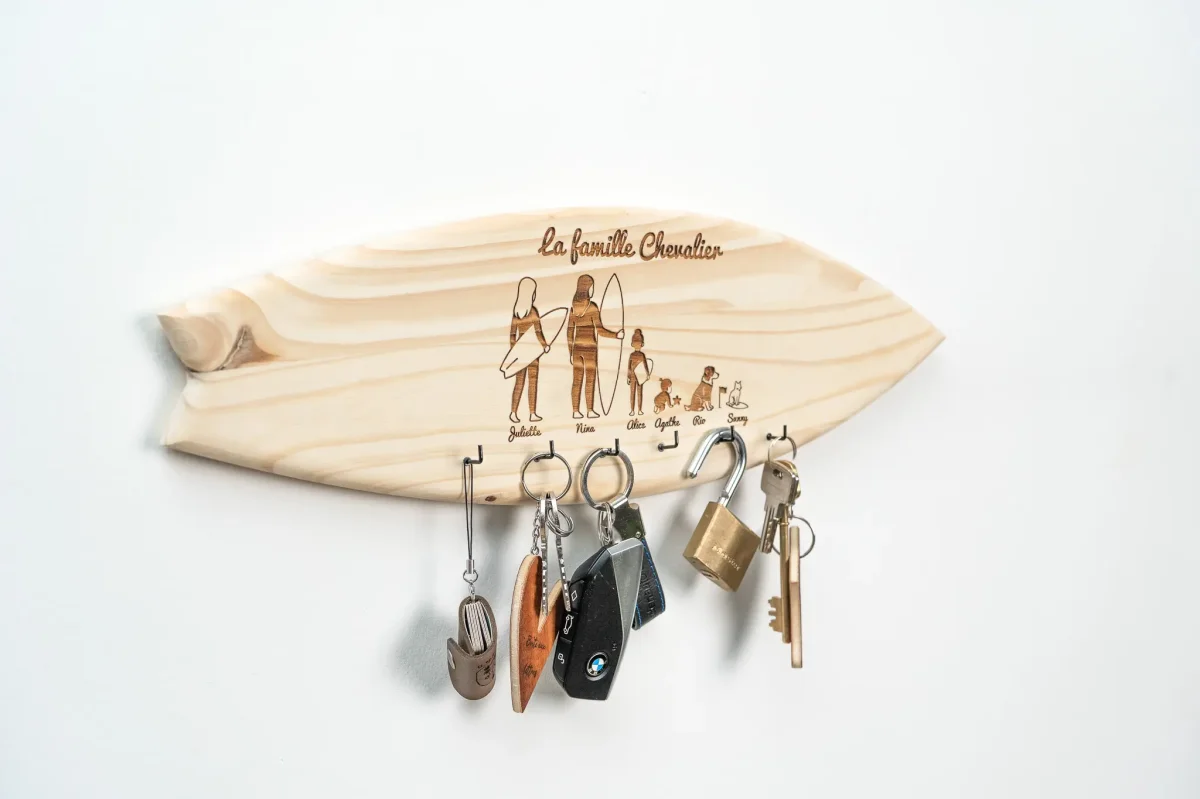 Support de clés « Famille de Surfeurs » – Image 3