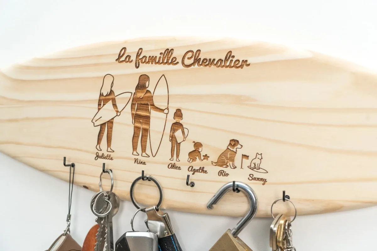 Support de clés « Famille de Surfeurs » – Image 5