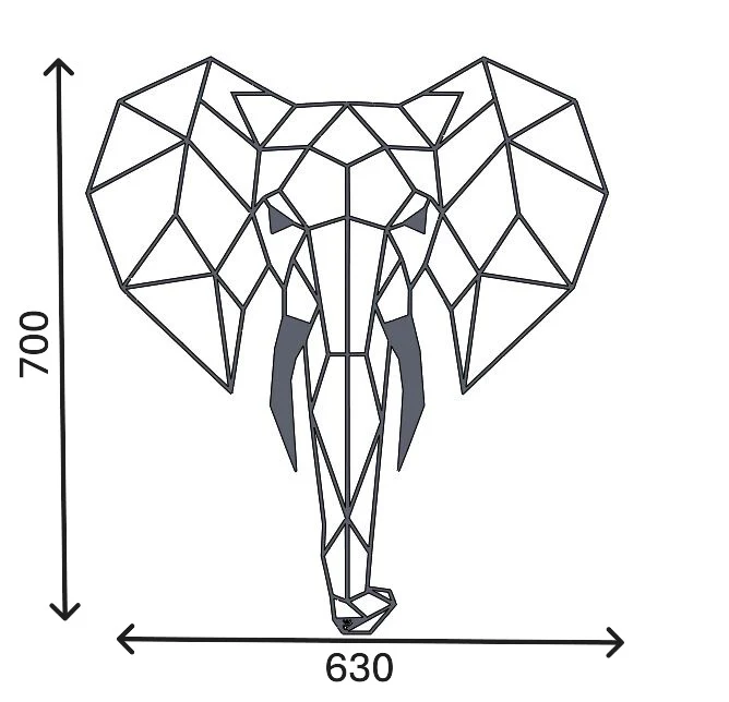 Plaque murale éléphant 630 x 700 – Image 2