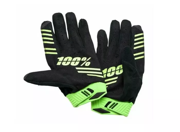 Gants 100% R-CORE Noir/Lime – Image 2
